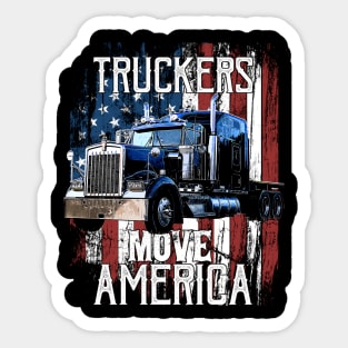 Trucker American Flag Truck Driver Sticker